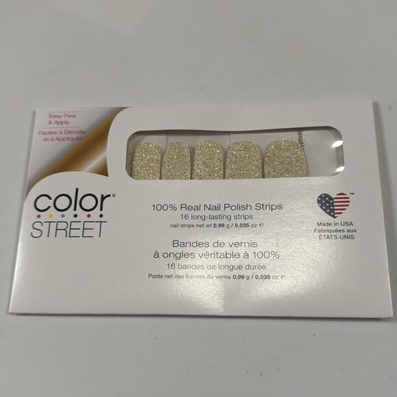 NWT Color Street "Home Sleet Home" RETIRED White Silver Glitter Nail Strips - Picture 2 of 4